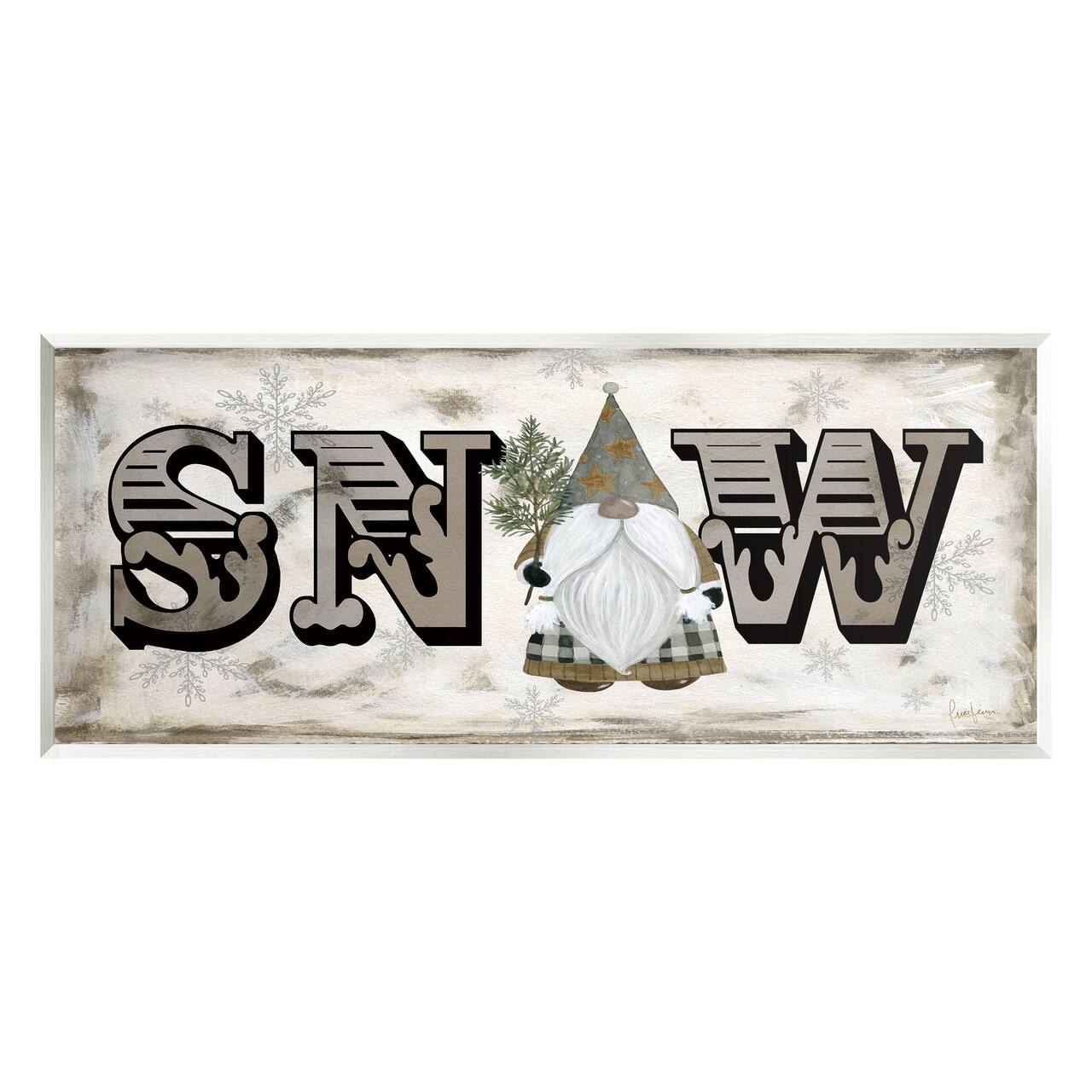 Stupell Industries Winter Snow Holiday Gnome Wall Plaque Art